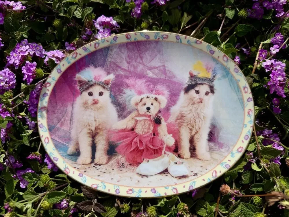 Danbury Mint Prima Ballerinas Dress Rehearsal Cat Plate Richard Stack 9 in